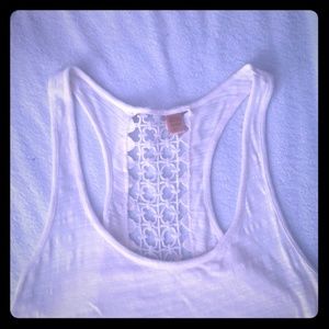 Lacey detailed cream tank top